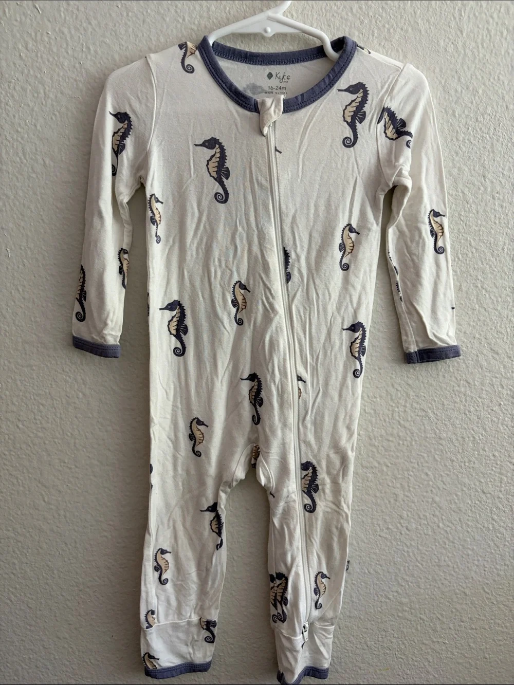 Kyte Baby Zippered Footie Sleeper in the Seahorse print
